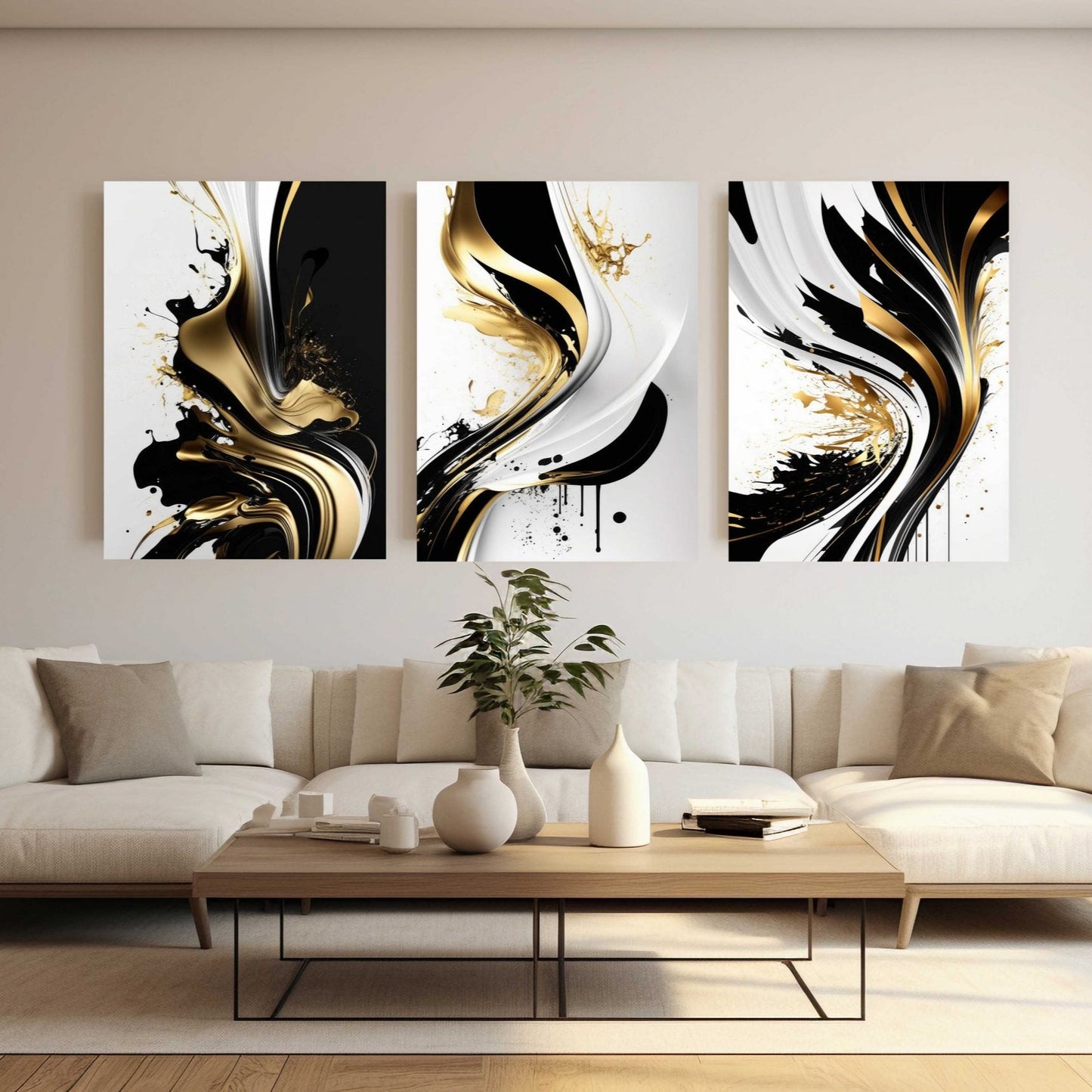 NC-120 VERIC Gold Splash Modern Acrylic Wall Art