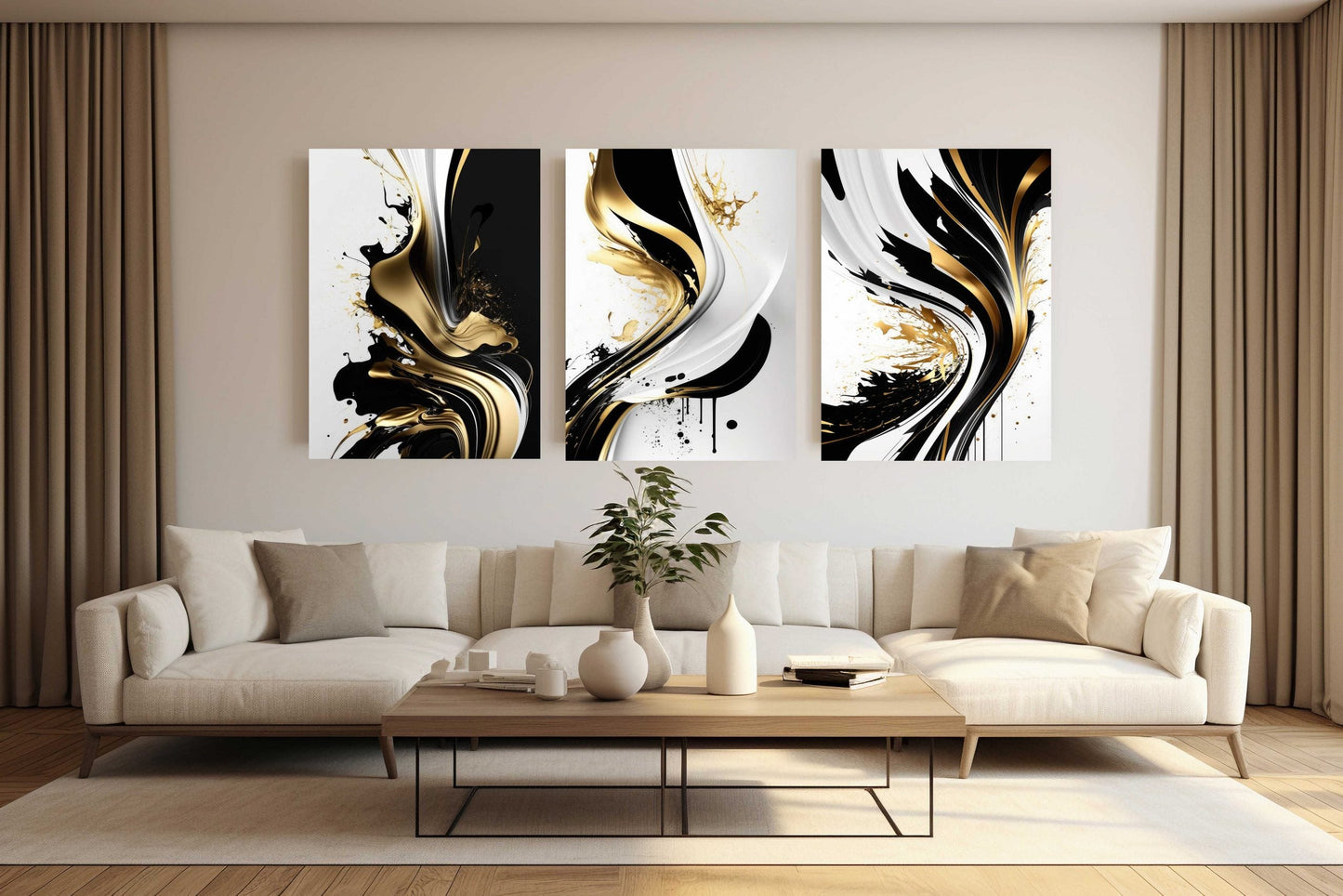 NC-120 VERIC Gold Splash Modern Wall Art TG