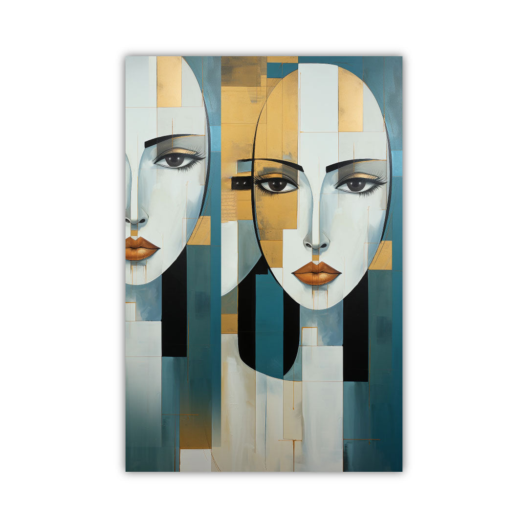 SP-02 MUSE Woman with Turquoise Modern Wall Art