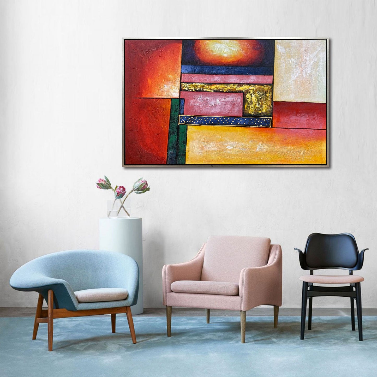 ZJ-359 A ABSTRACT WITH FRAME Oil Painting
