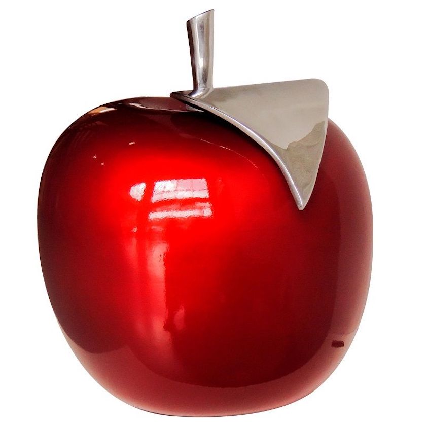 G704 APPLE Sculpture Metallic Red Metal Stem (Copy)