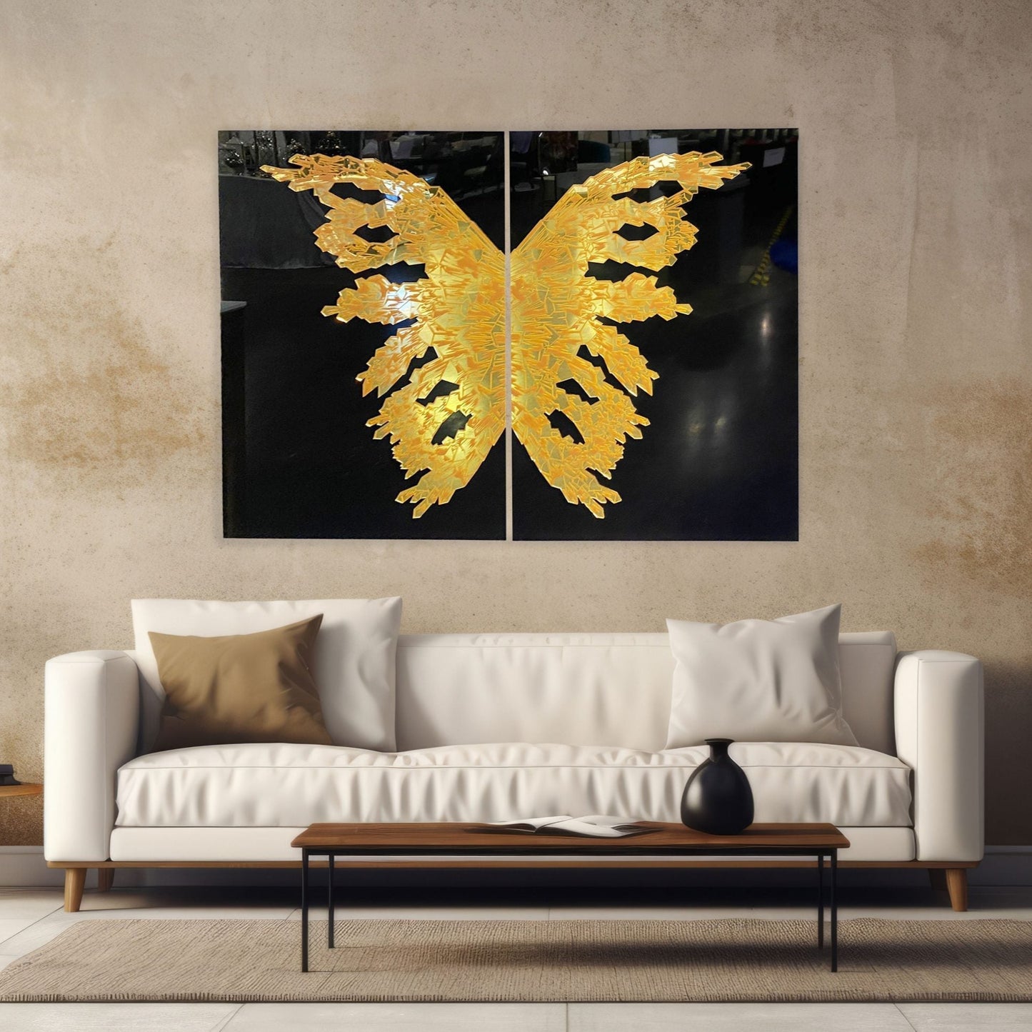 PALC-56 SABI Gold 3D Luxury Butterfly Acrylic Mirror Prints