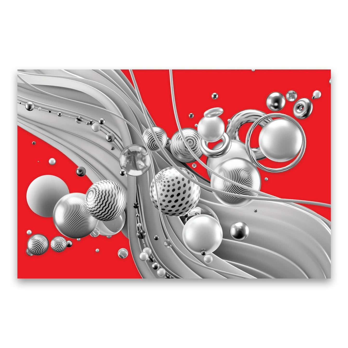 SULC-02 ODYSSEY Red 3D Abstract Elements Modern Acrylic Wall Art TG