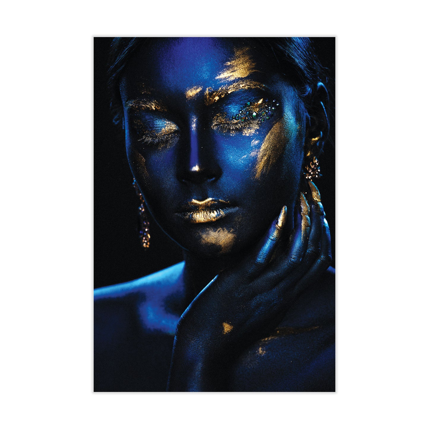 SULC-171819 STARLIT Sparkling Beauty Gold or Silver Accents Modern Tempered Glass Art