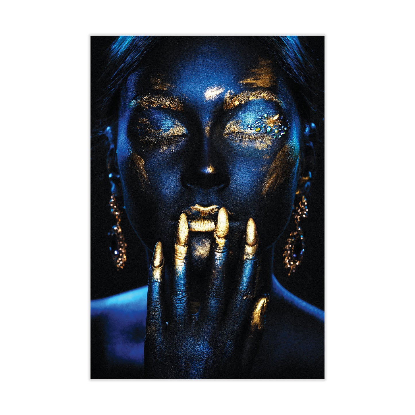 SULC-171819 STARLIT Sparkling Beauty Gold or Silver Accents Modern Tempered Glass Art