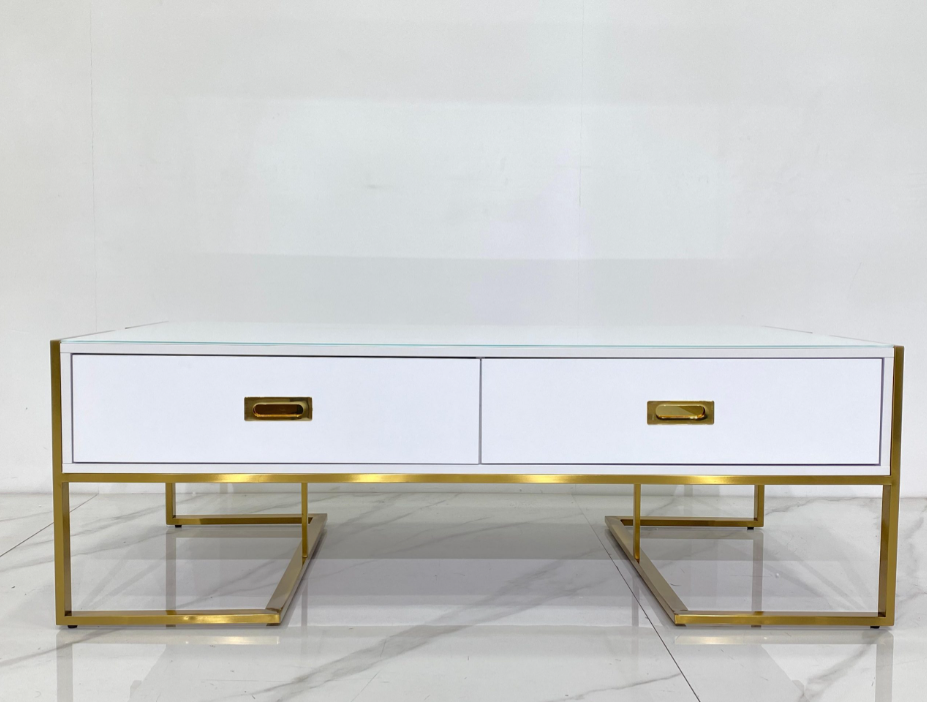 ST-321 MARE Coffee Table Glossy White & Gold