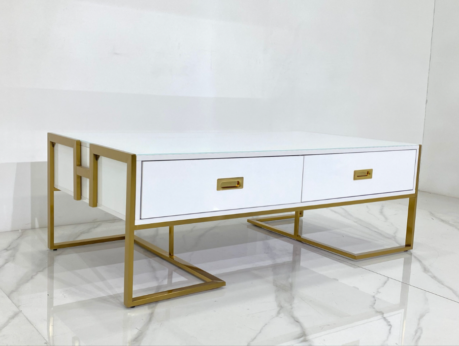ST-321 MARE Coffee Table Glossy White & Gold