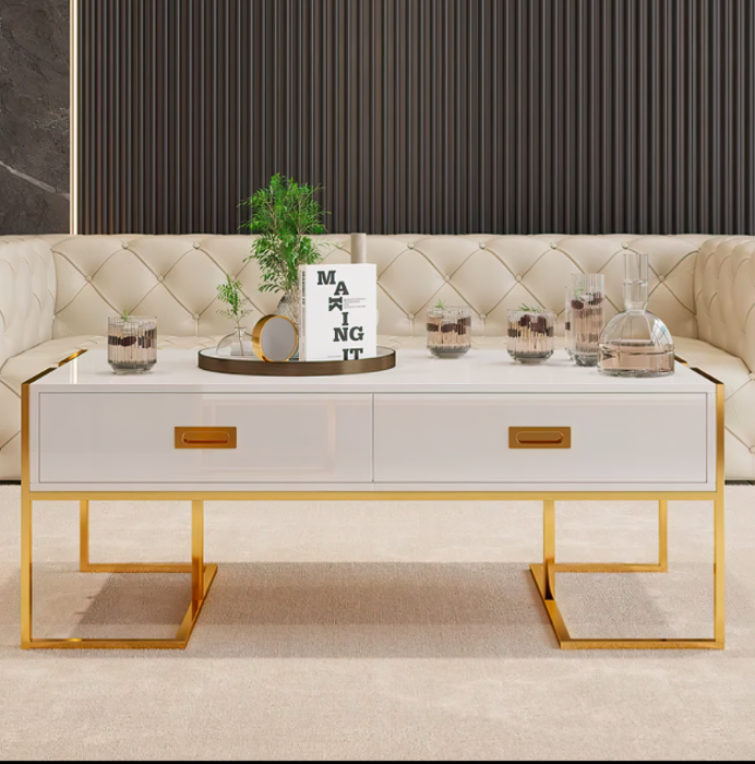 ST-321 MARE Coffee Table Glossy White & Gold