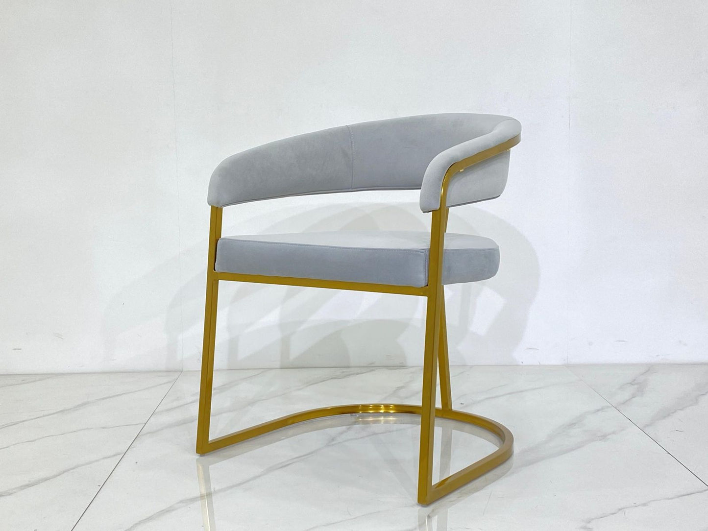 SC-402 DUNIA Light Grey Velvet Dining Chair