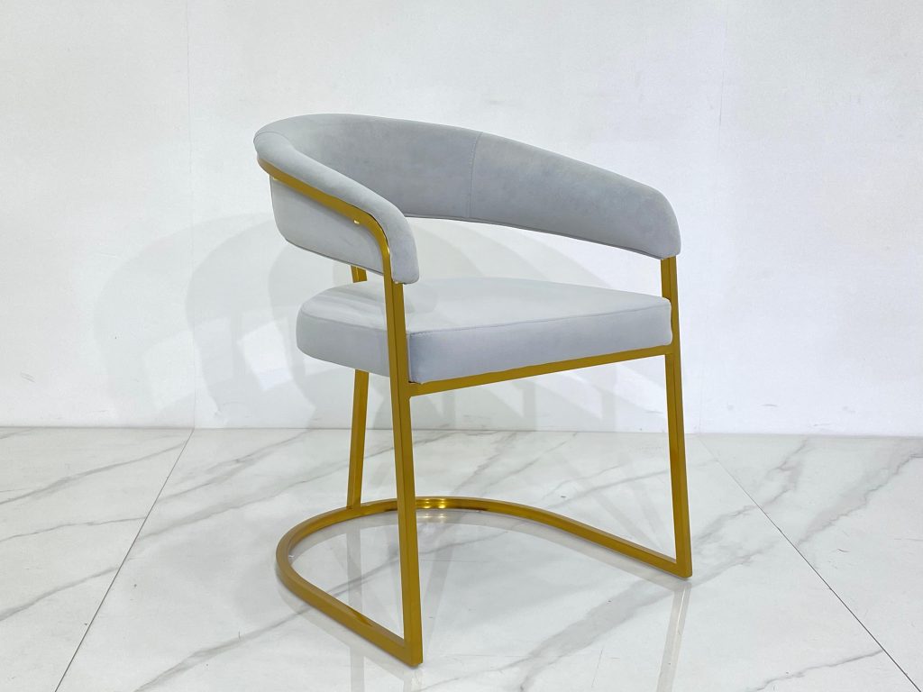 SC-402 DUNIA Light Grey Velvet Dining Chair