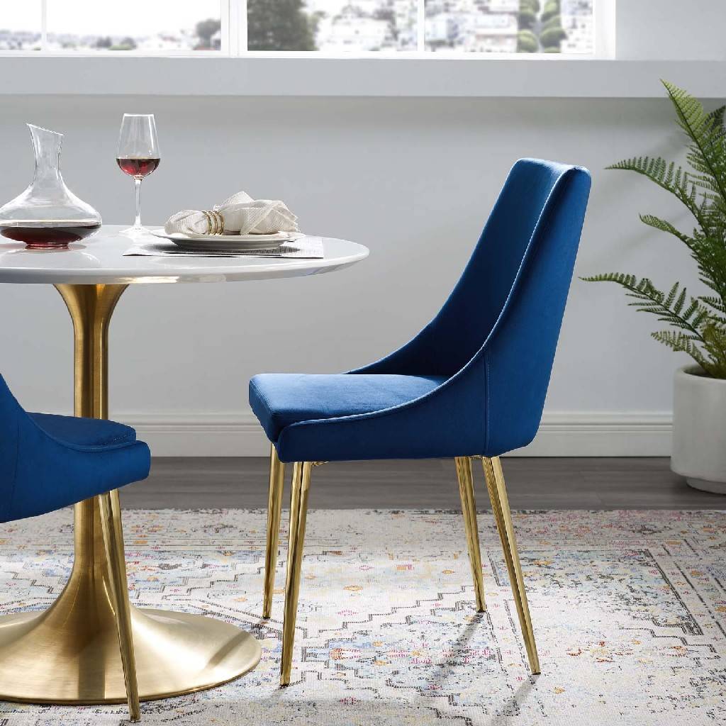 SC-405 BEST Blue Velvet Dining Chair