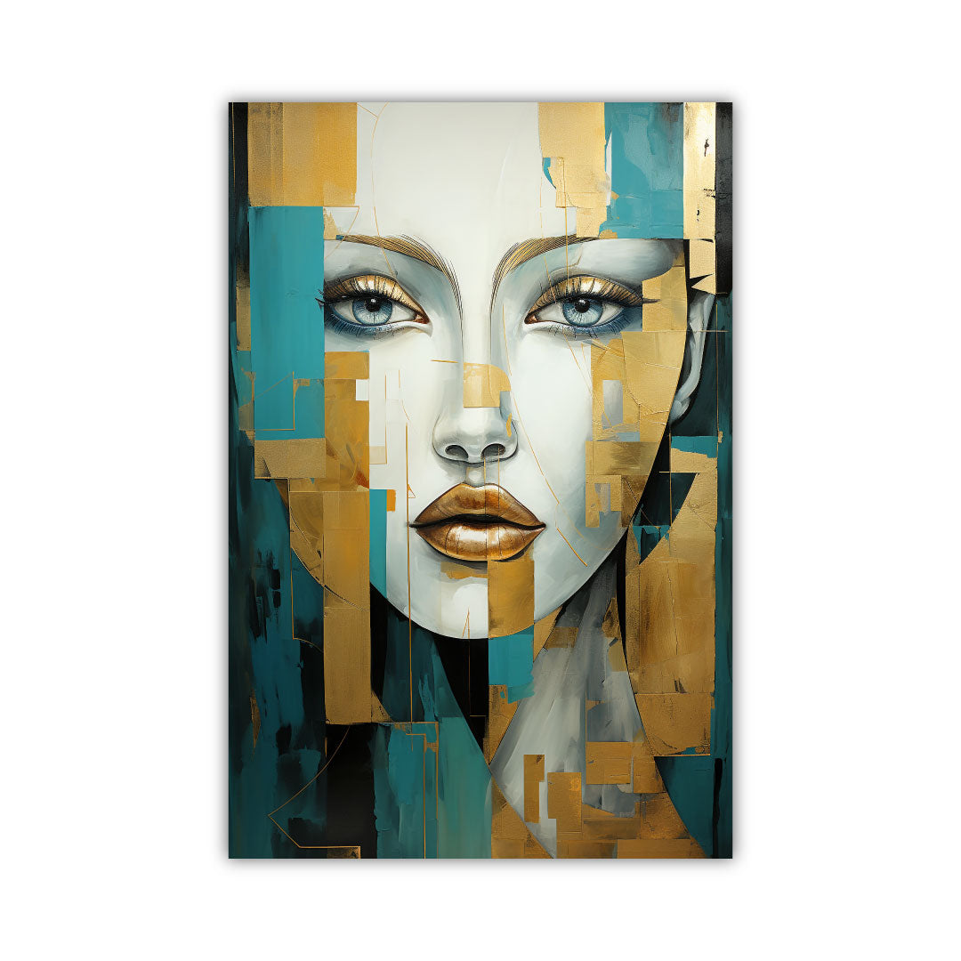 SP-02 MUSE Woman with Turquoise Modern Wall Art