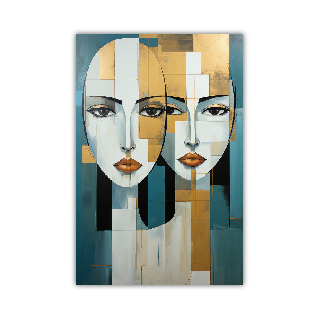 SP-02 MUSE Woman with Turquoise Modern Wall Art