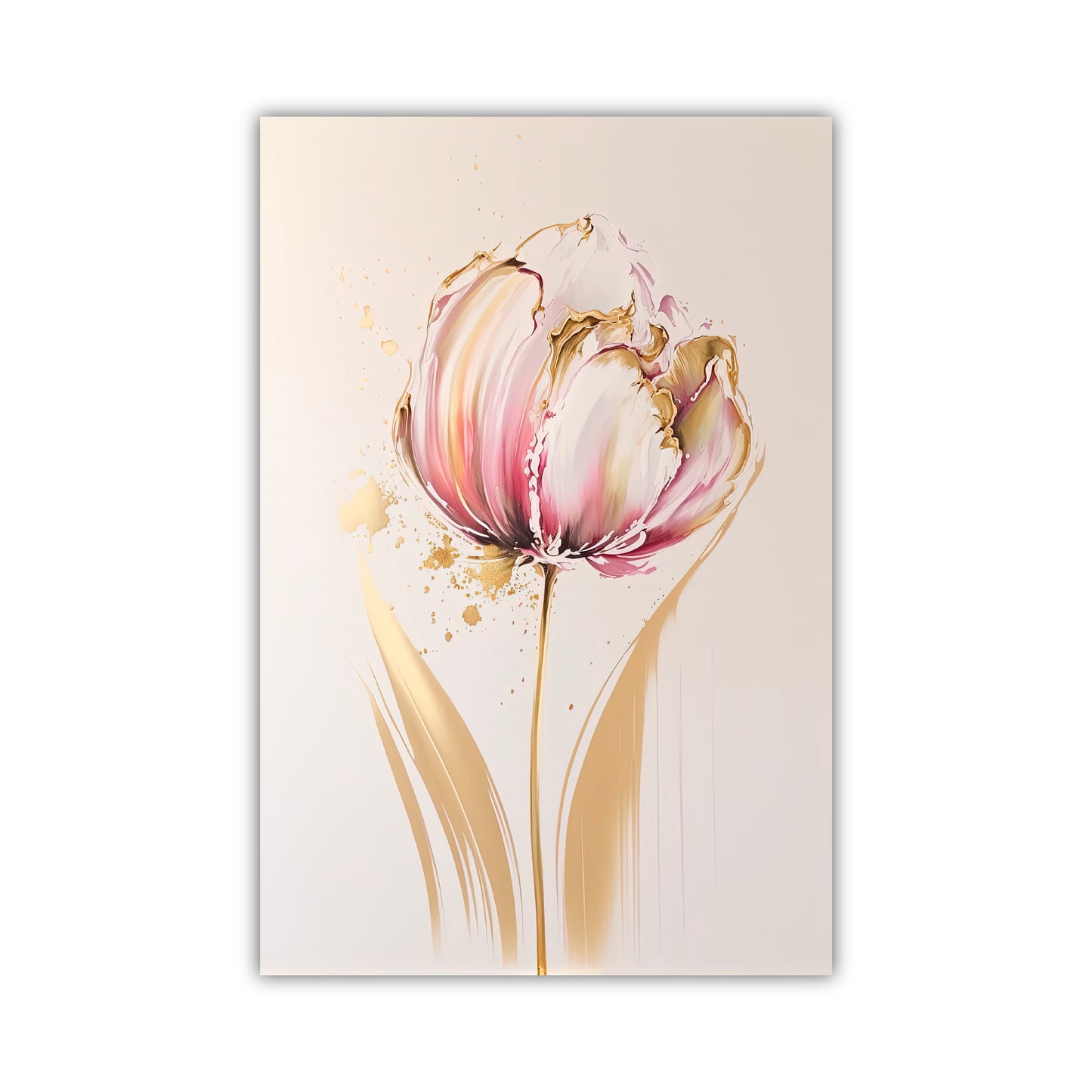 SP-04 BLOOMING Gold & Pink Modern Wall Art