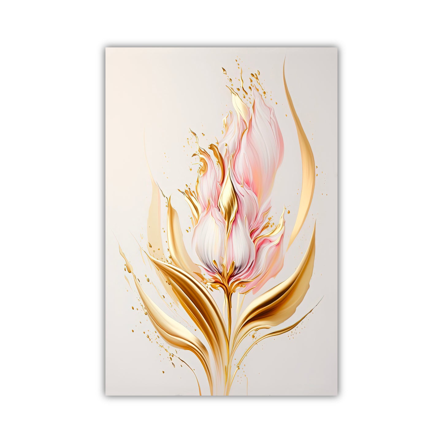 SP-04 BLOOMING Gold & Pink Modern Wall Art