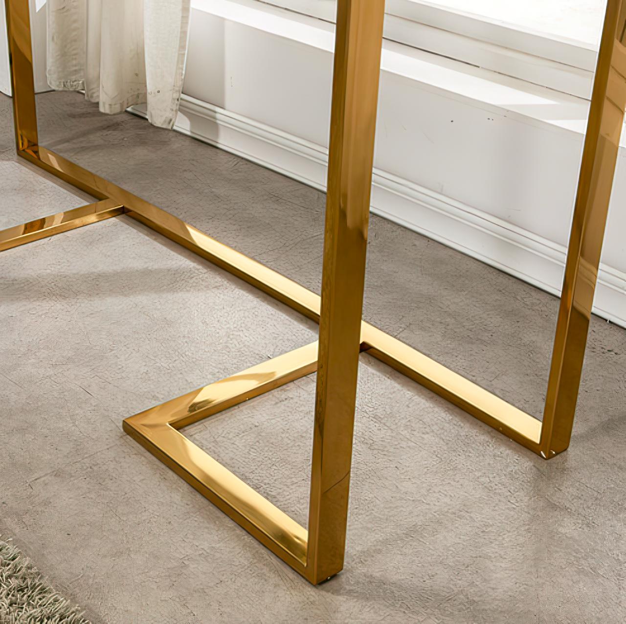MARE Console Table Glossy White & Gold