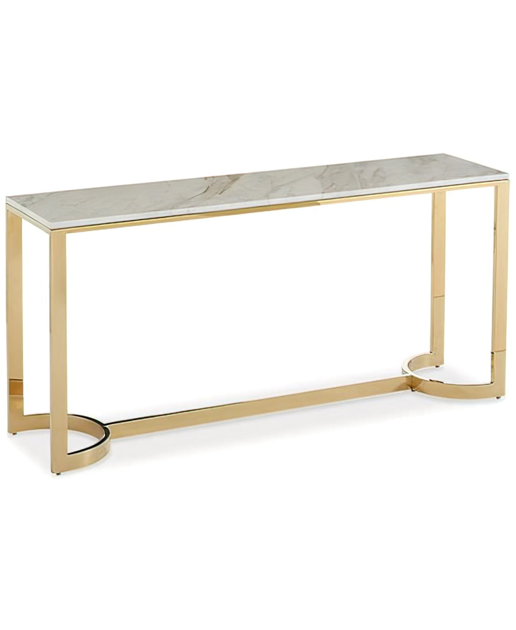 AZUL Shiny Gold and Marble Design Console Table