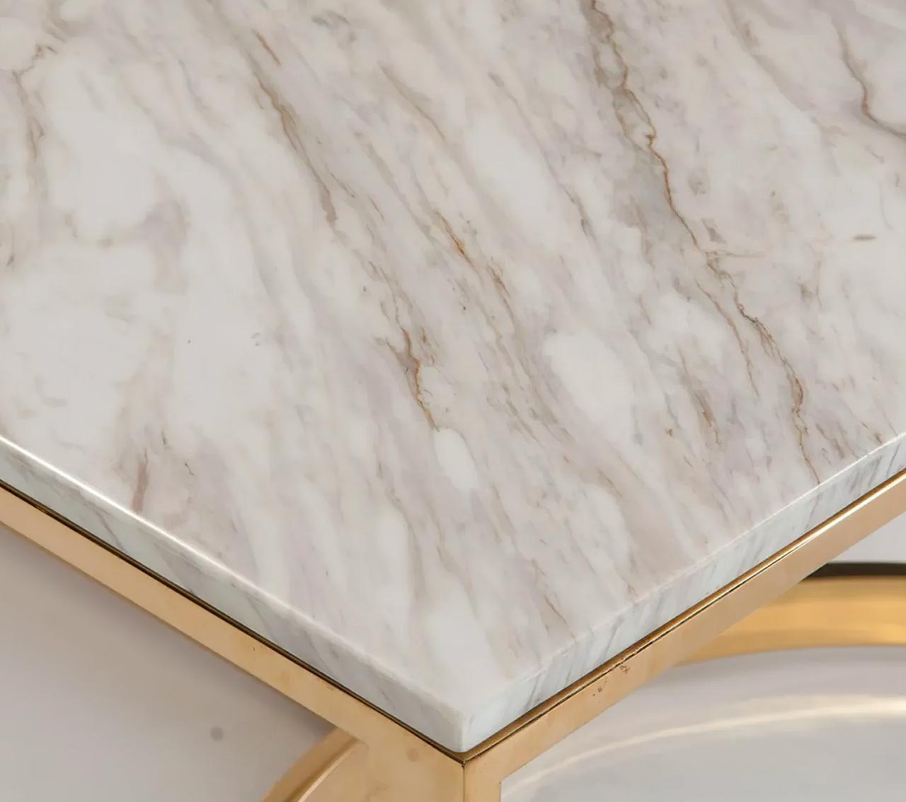 AZUL Shiny Gold and Marble Design Console Table