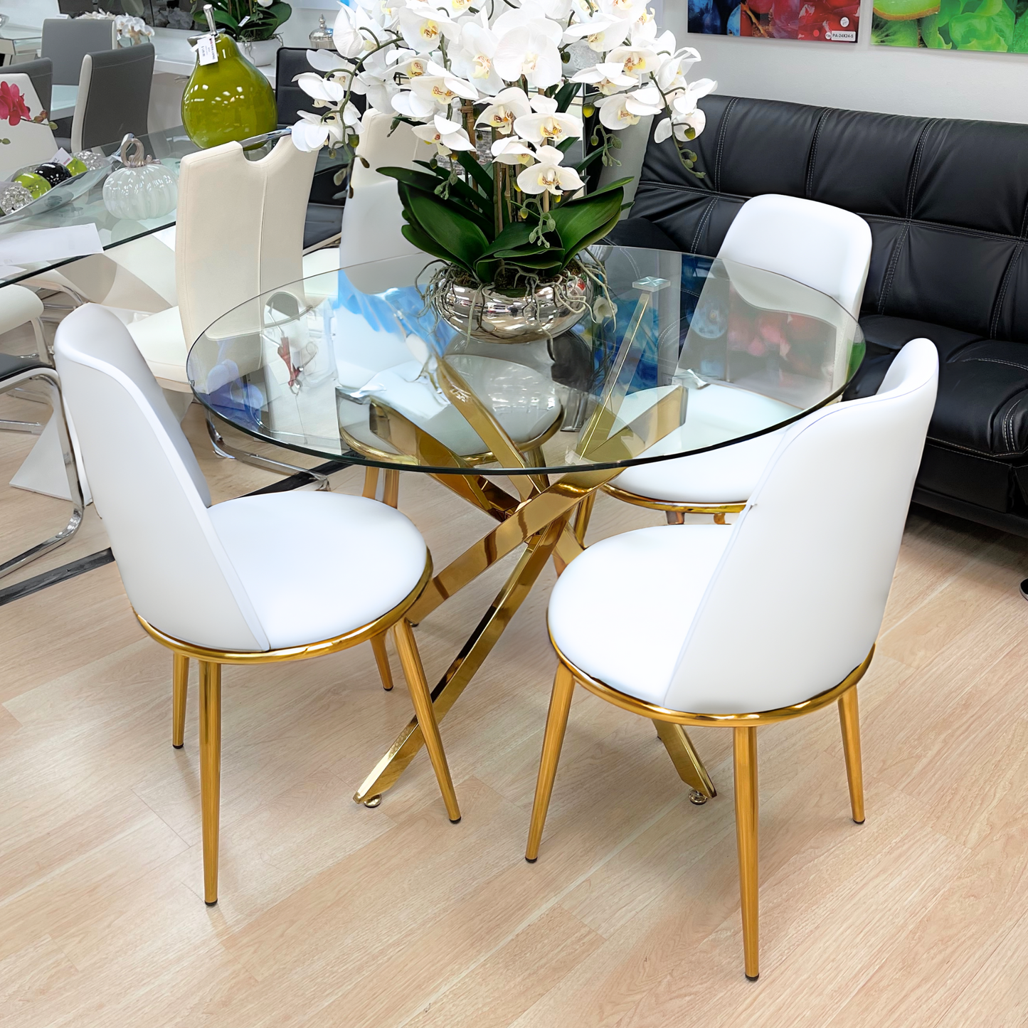 T-472 LONDON Gold Round Table