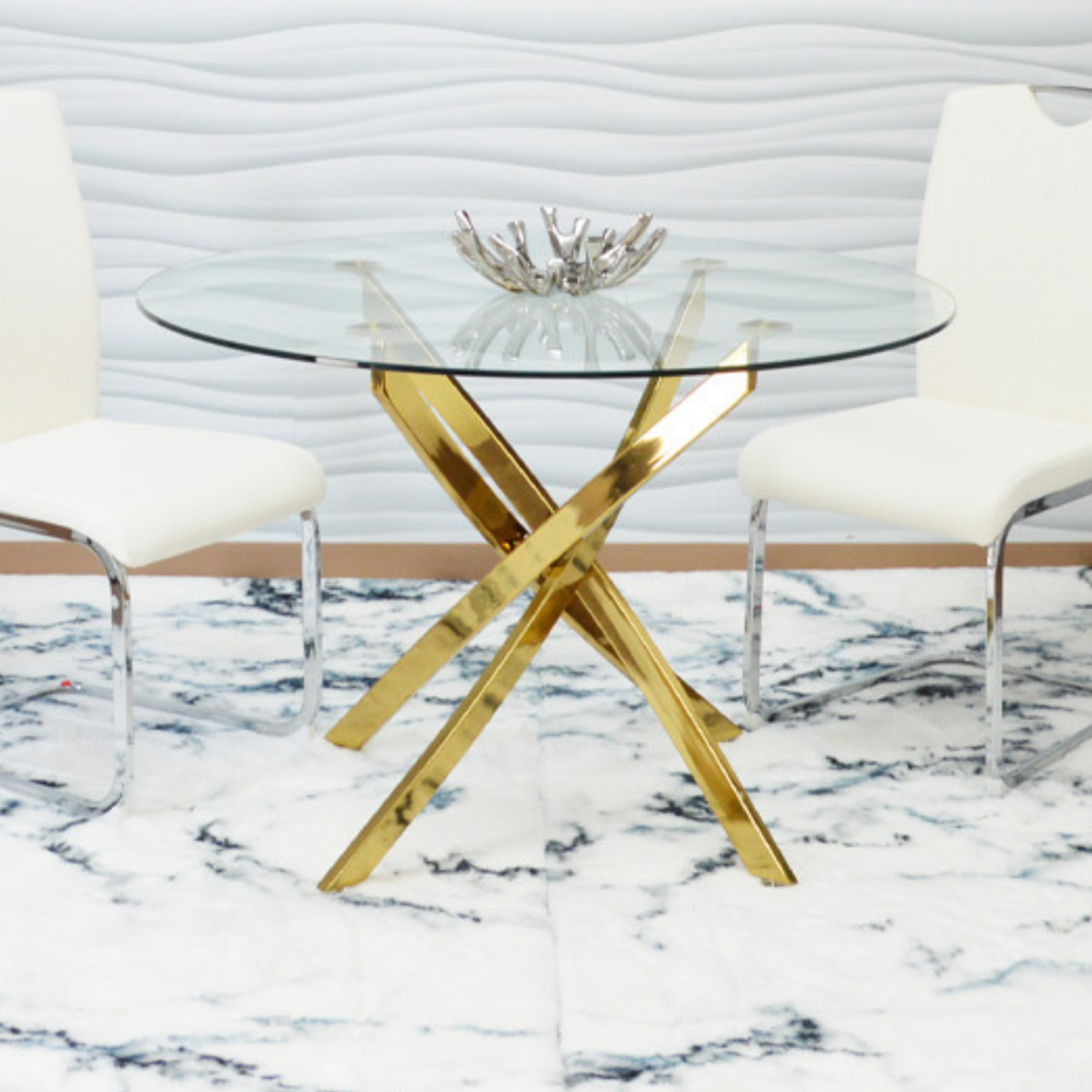 T-472 LONDON Gold Round Table