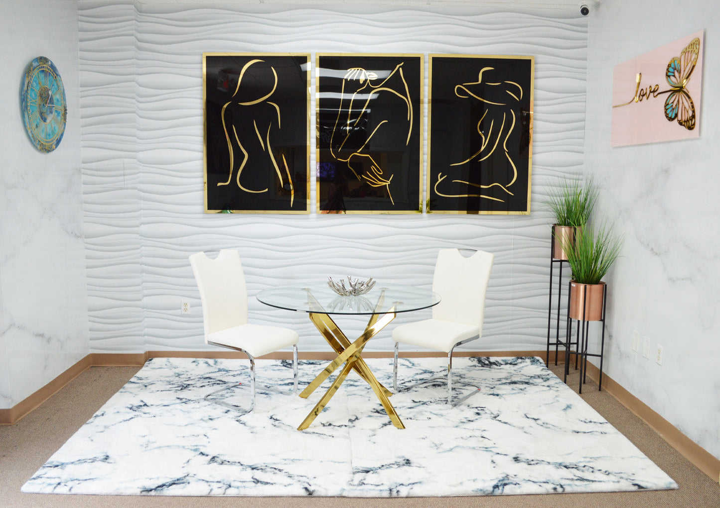 T-472 LONDON Gold Round Table