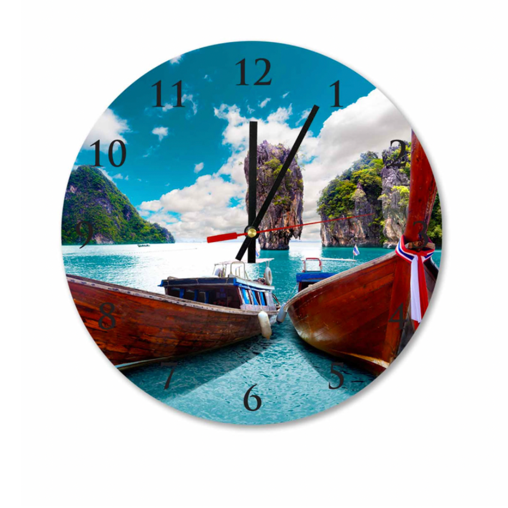 ALEN Phi Phi Boats Acrylic Wall Clock