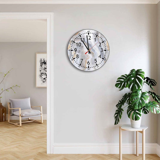 POLIX Gray Marble Acrylic Wall Clock