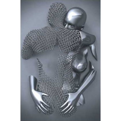 MAYA Red Romantic Figures Modern Wall Art TG