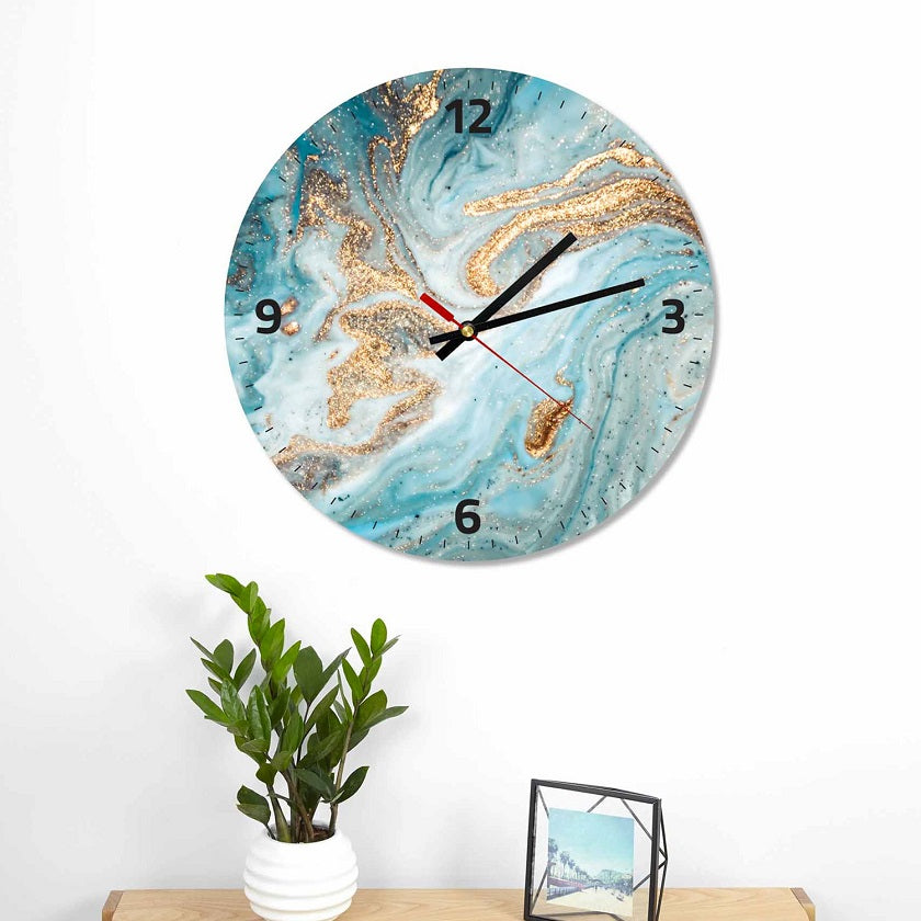 NEXAR Turquoise Galaxy Acrylic Wall Clock