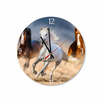 TRIO Galloping Horses Acrylic Wall Clock