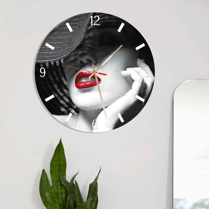 MARIE Woman with Hat Acrylic Wall Clock