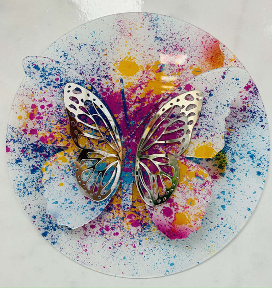 KYREL 3D White Butterfly Acrylic Mirror Prints