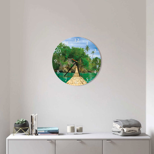 PLENOR Bridge on Beach Acrylic Wall Clock