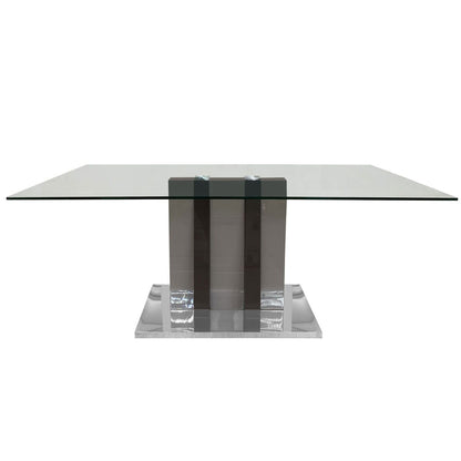 SALERNO Tempered Glass Top Dining Table