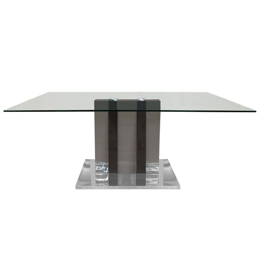 SALERNO Tempered Glass Top Dining Table