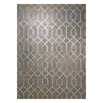 ALVITA Collection Gray and Gold Rug