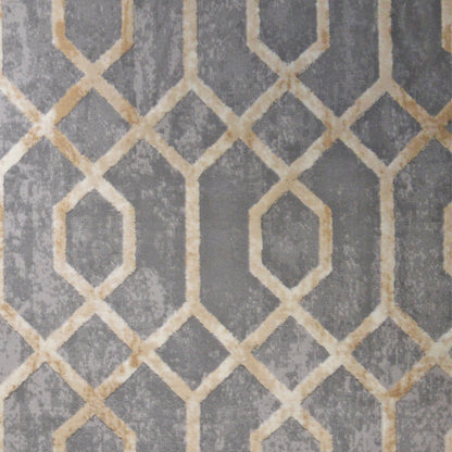 ALVITA Collection Gray and Gold Rug