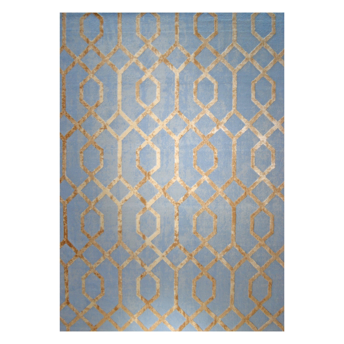 GS-7126 BLU ALVITA Collection Light Blue and Gold Rug