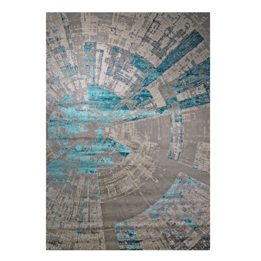 GS-6553 TUR ANTIK Collection Grey and Turquoise Warp Rug
