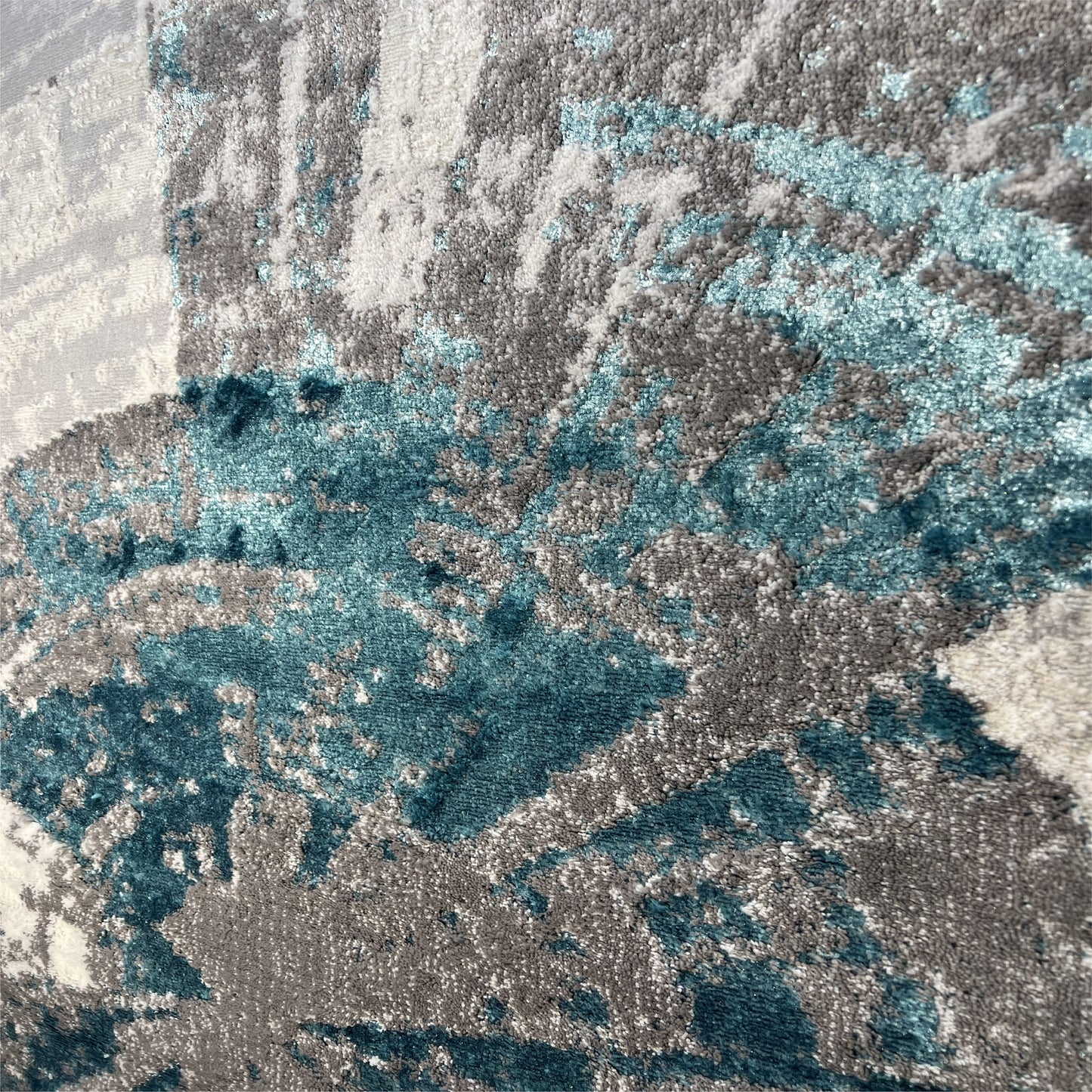 GS-6553 TUR ANTIK Collection Grey and Turquoise Warp Rug