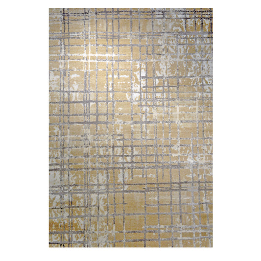 GS-7985 ANTIK Collection Modern Abstract Grey and gold Criss Cross Pattern Area Rug