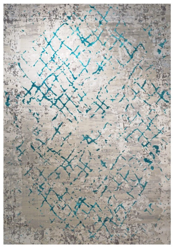 GS-5350 TUR ANTIK Collection Modern Abstract Turquoise Area Rug ...