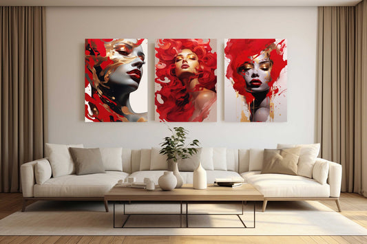 VELEX Woman with Red Hair Modern Acrylic Wall Art