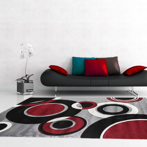 GRMI24 BANE Grey and Black Polypropylene Area Rug