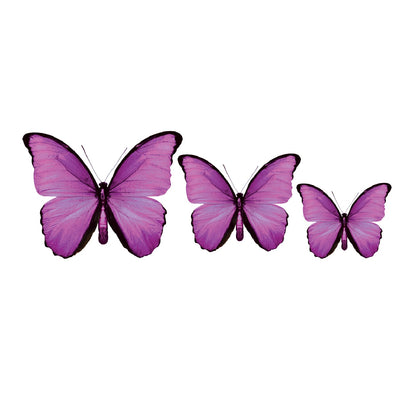 CIRCA 3D Violet Butterfly Acrylic Prints Set of 3