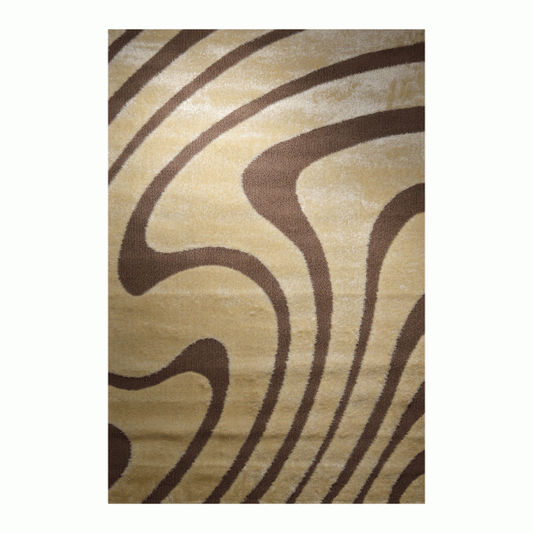 3D SHAGGY Rug Winding Brown Beige Pattern