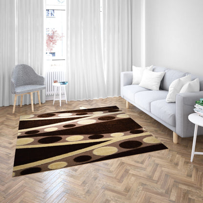 3D SHAGGY Rug Shades of Brown