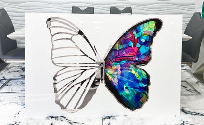 PALC-63 JOLIE 3D Silver Butterfly Acrylic Mirror Prints