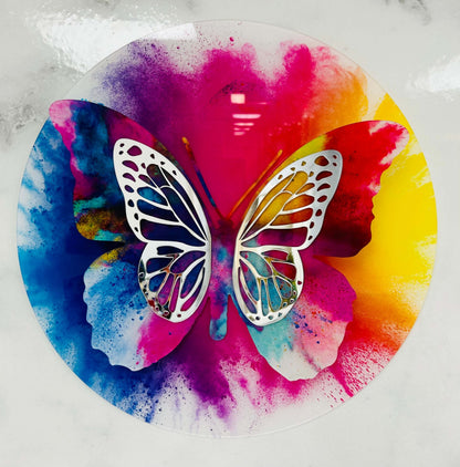 PA-3D 01 KYREL 3D Yellow Butterfly Acrylic Mirror Prints