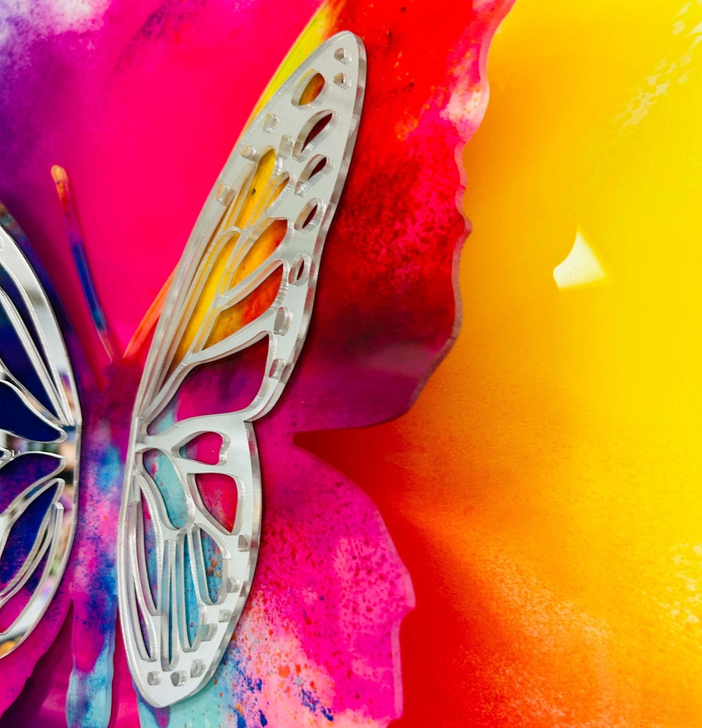 PA-3D 01 KYREL 3D Yellow Butterfly Acrylic Mirror Prints